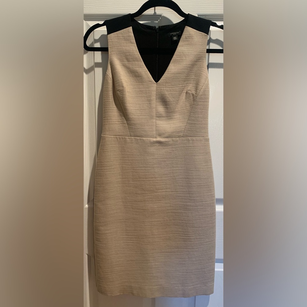 Ann Taylor Fully Lined Tan and Black Dress Size Petite 00